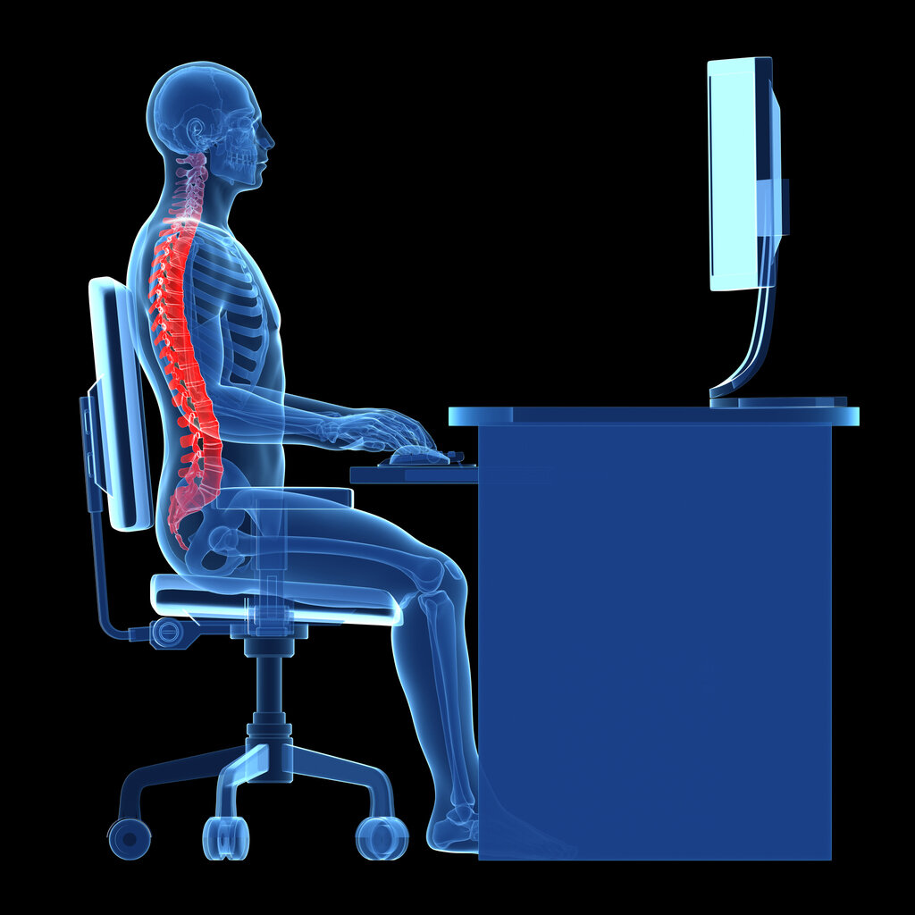 3d rendered medical illustration - correct sitting posture