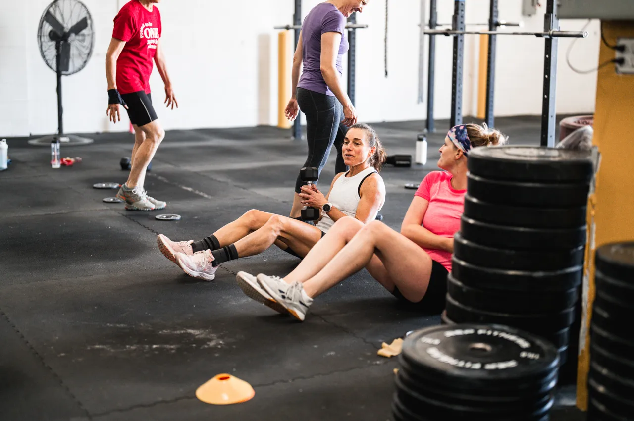 Group of women participating in a women’s exercise program designed to support bone density and cardiovascular health.