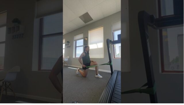Hip anterior glide mobilization with band