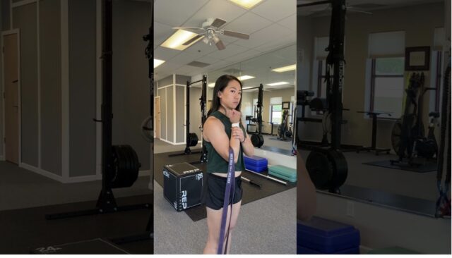 Elbow joint mobilization with band